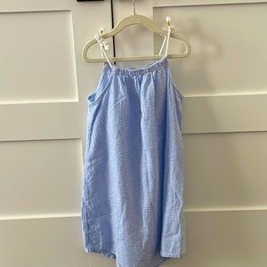 Zara girls seersucker dress, nautical theme for the beach with rope straps.